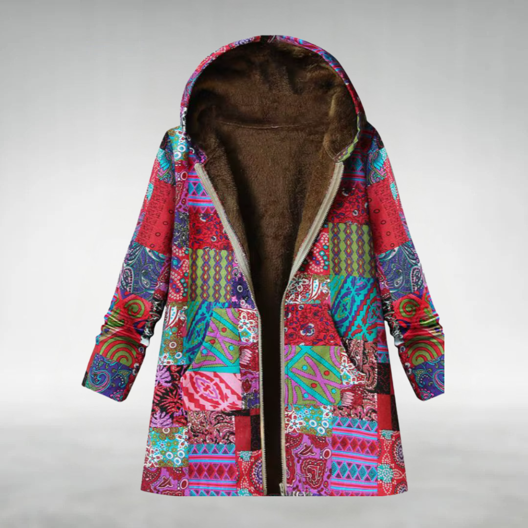 Emily – Floral Hooded Winter Coat