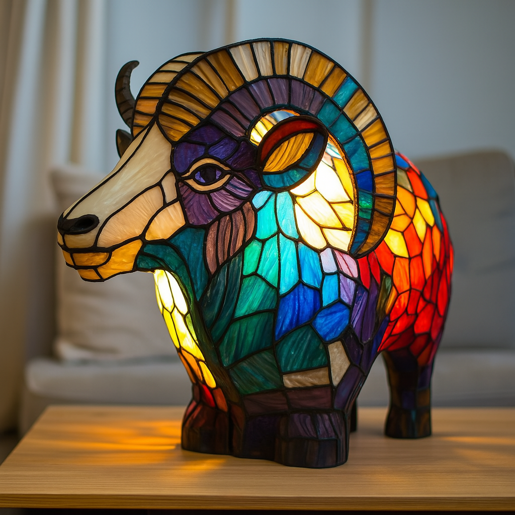 Bijou | Magical Goat Lamp in Colored Glass