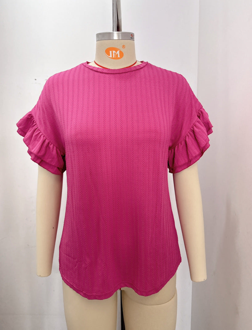 Zinara – Textured Ruffle Sleeve Top