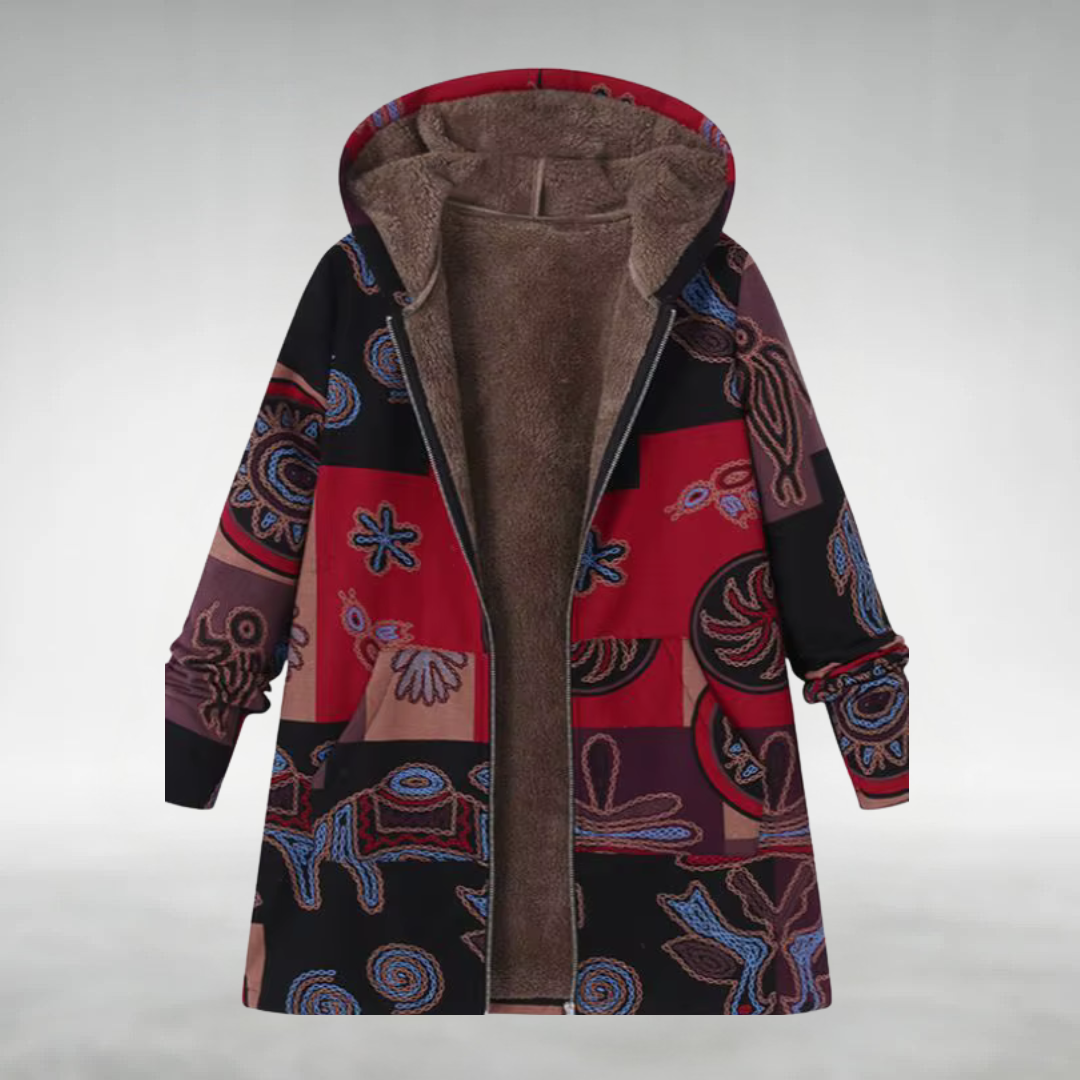 Emily – Floral Hooded Winter Coat