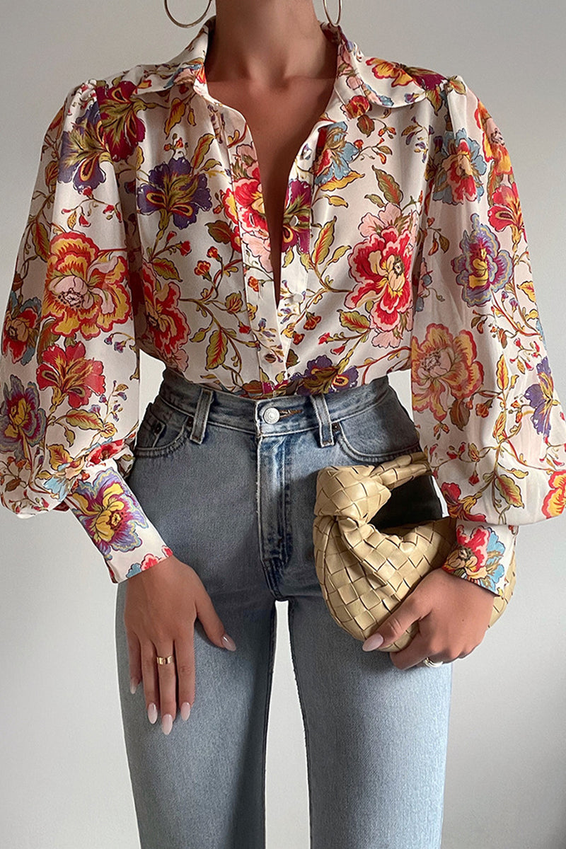 Fiona | Floral Puff Sleeve Blouse for Women