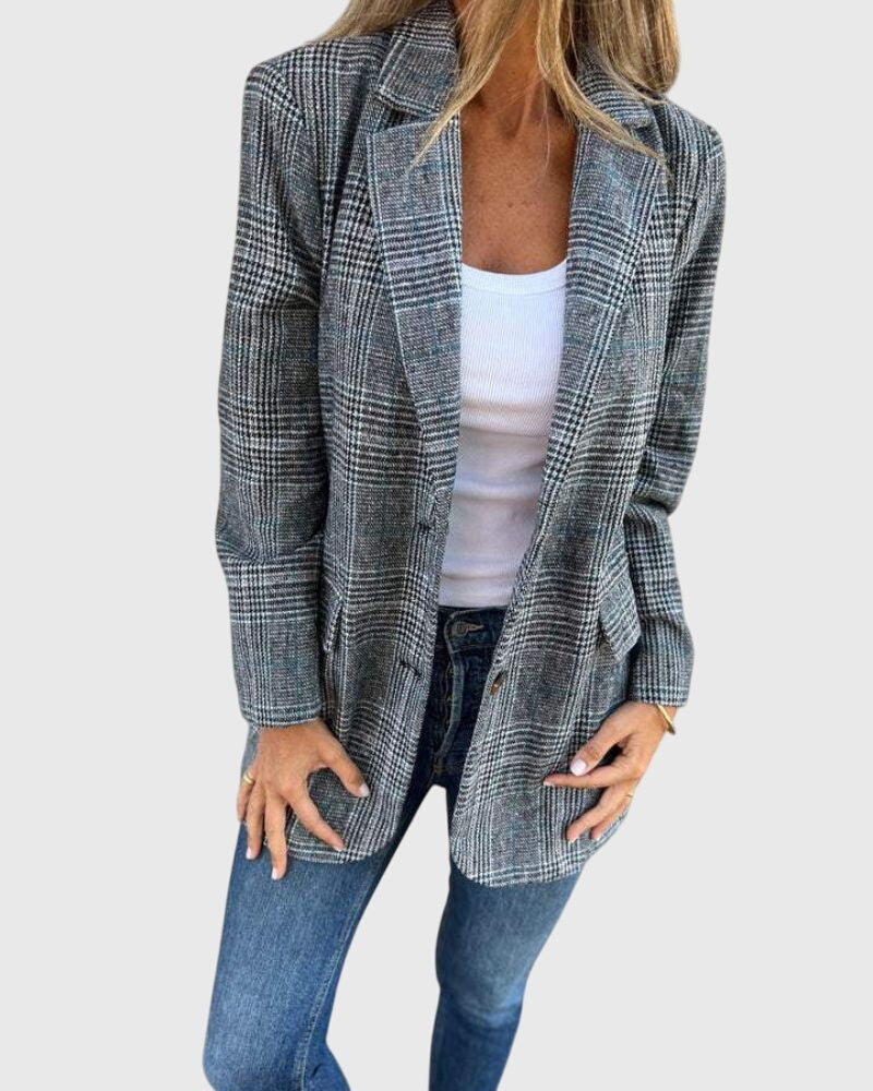 Abby - Classic Checkered Blazer