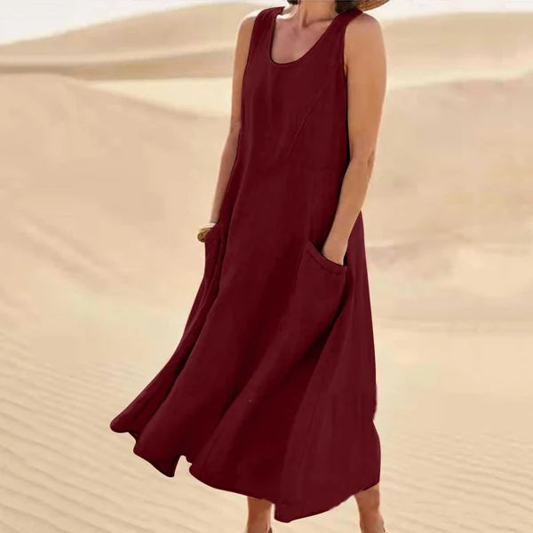 Anya – Sleeveless Flowy Midi Dress