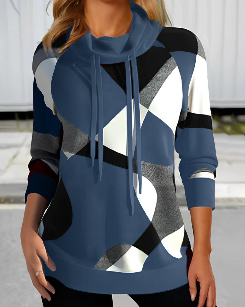 Clara – Cozy Geometric Knit Hoodie