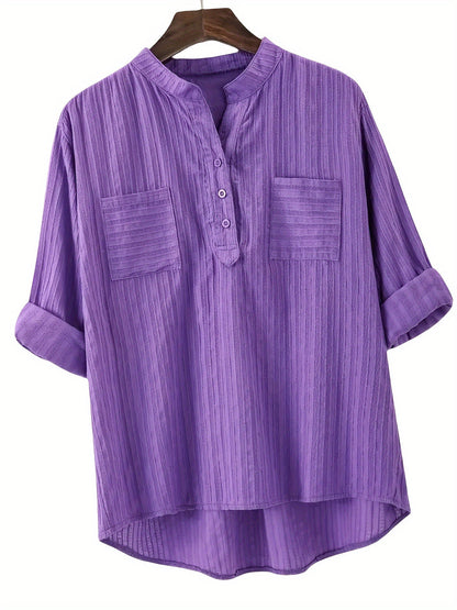 Katie – Textured Pocket Detail Blouse