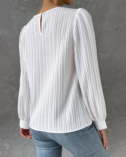 Edith – Textured Long Sleeve Blouse