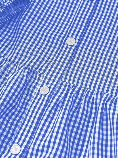 Rose – Gingham Button-Up Tiered Dress