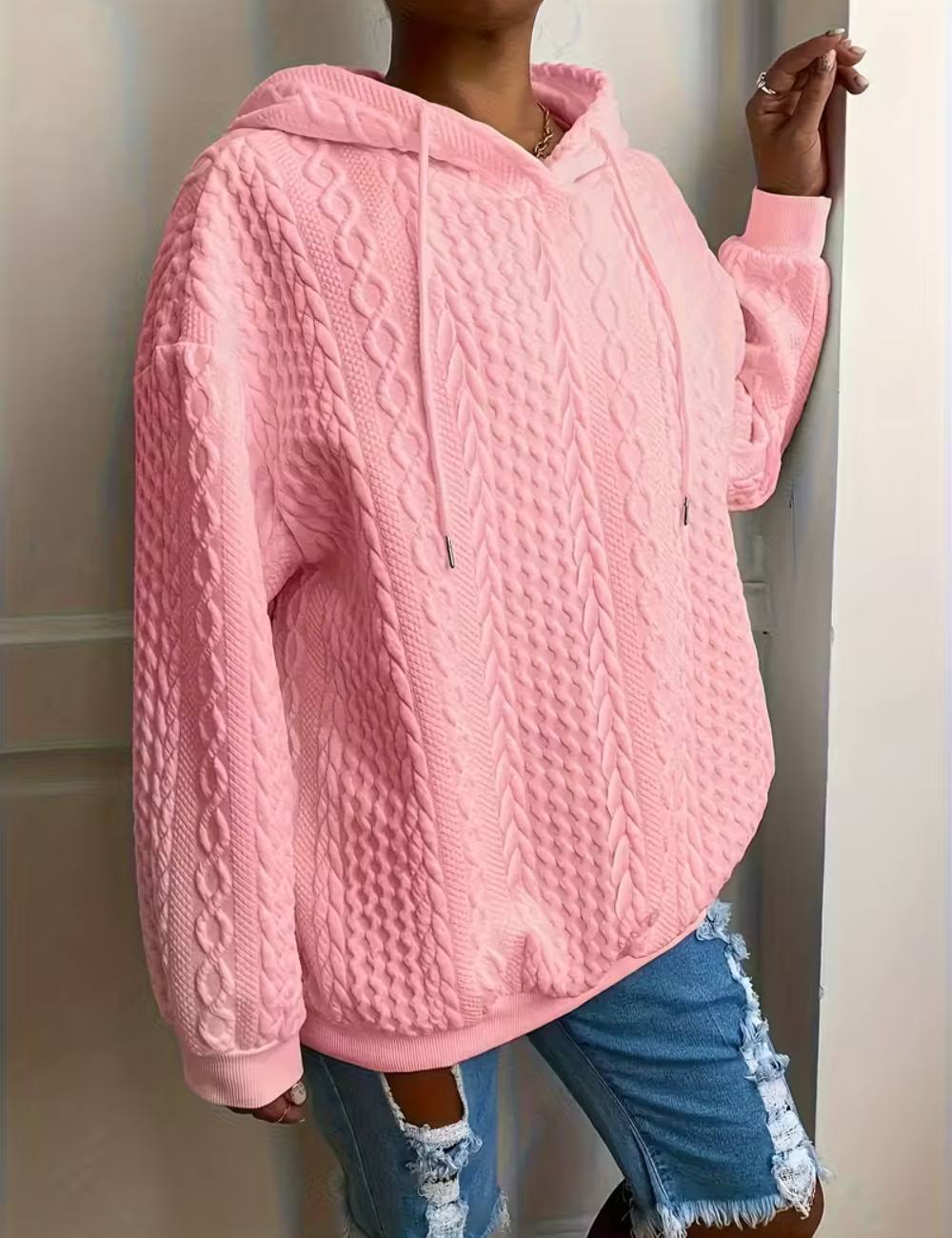 Clara  – Ladies' Cable Knit Hoodie