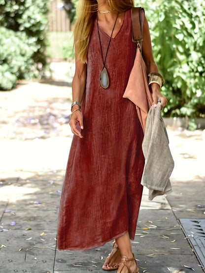 Joan – Sleeveless Textured Maxi Dress