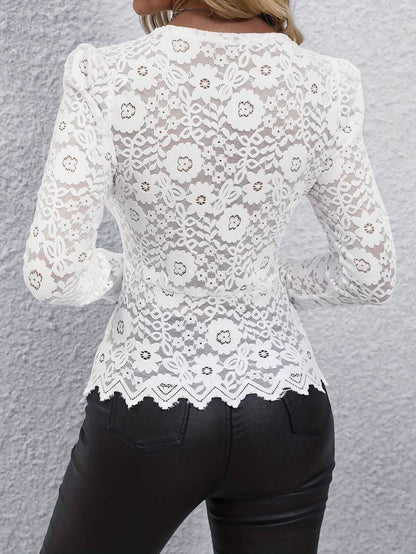 Isabelle | Elegant Long-Sleeve Lace Blouse for Women