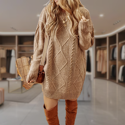 Ciara - Oversized Cable Knit Dress