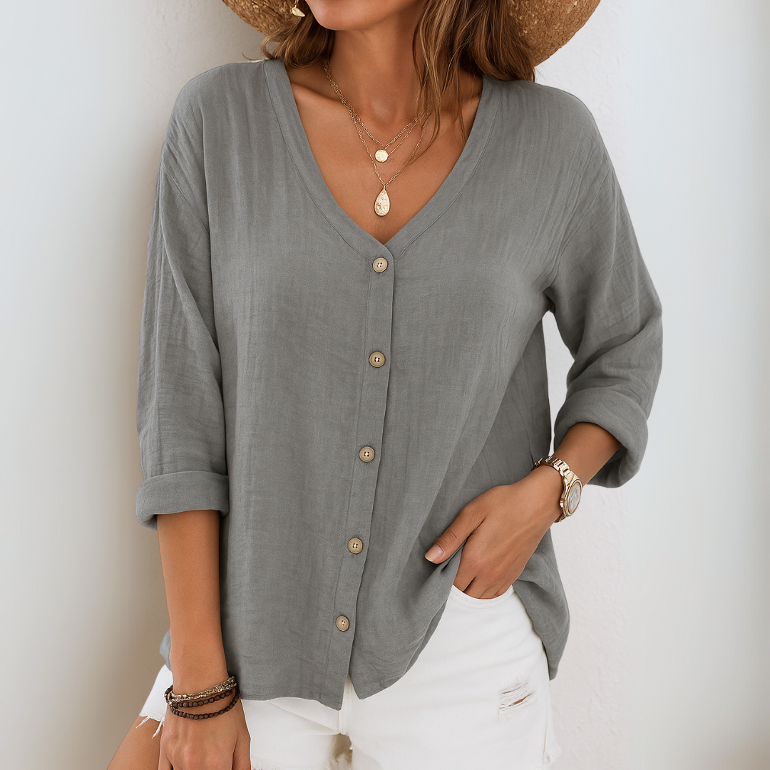 Eirlys – Relaxed Button-Up Blouse