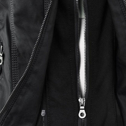 Odessa | Waterproof Leather Jacket with Hood