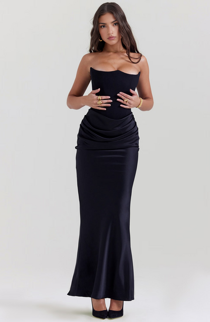 Kythira | Strapless Satin Dress