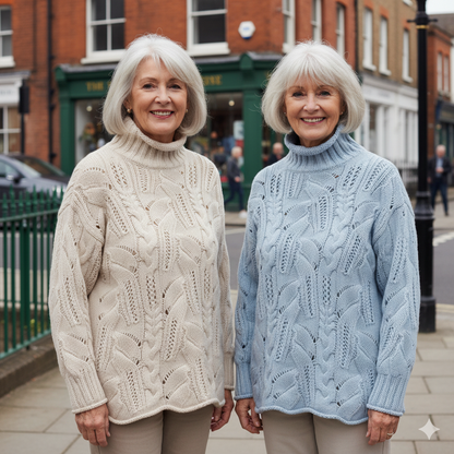 Jennan - Comfortable Cable Knit Turtleneck Jumper