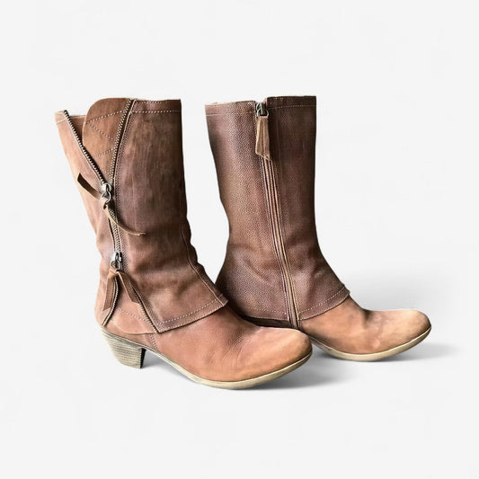Livia™ | Mid-Calf Leather Boots
