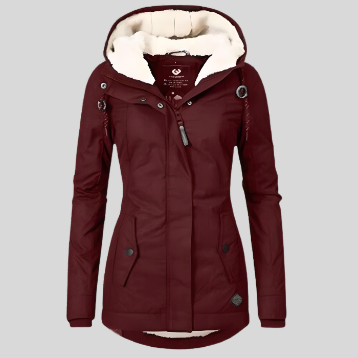 Catherine - Waterproof Long Jacket with Hood and Lining