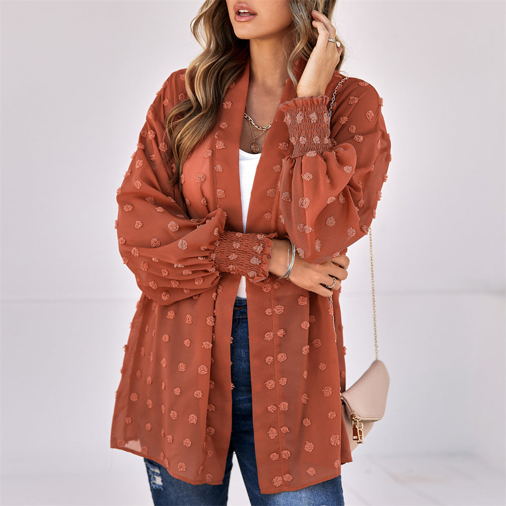 Zelitha – Textured Open-Front Cardigan