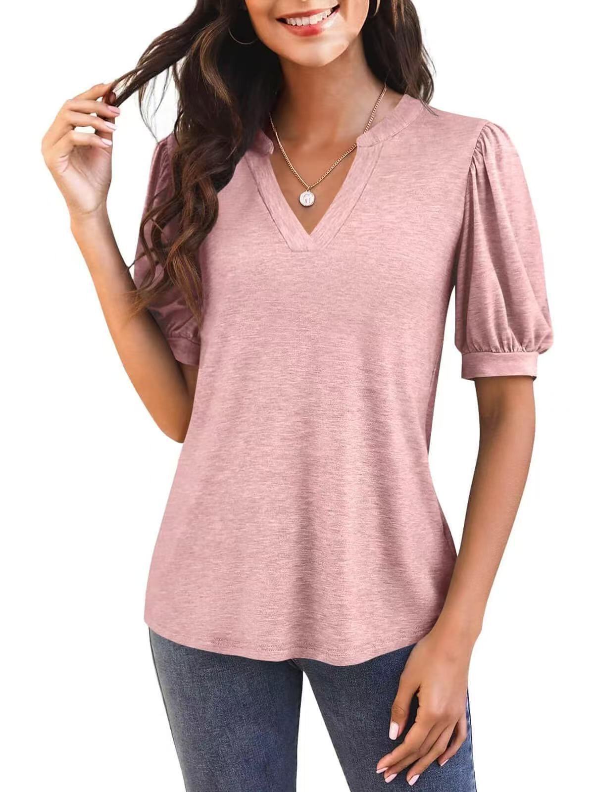 Averyn – Puff Sleeve V-Neck Top