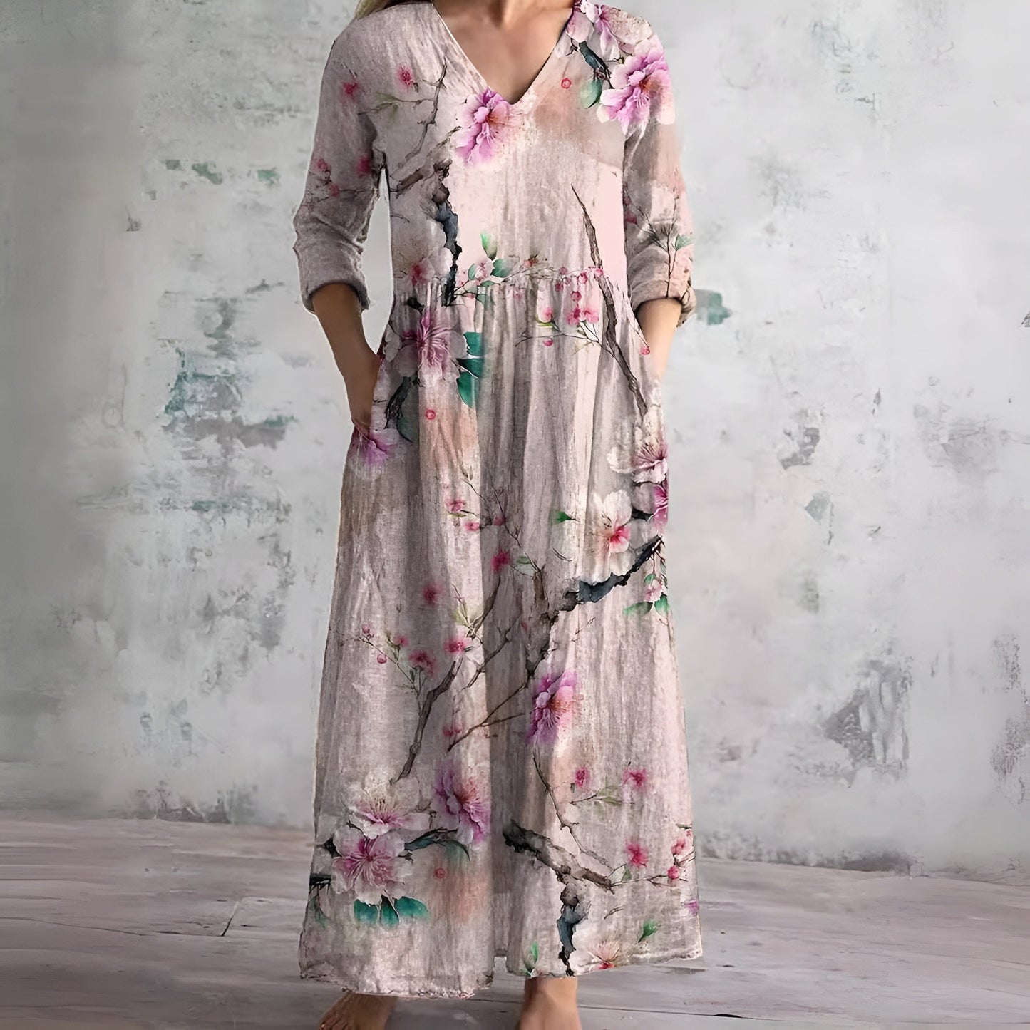 Nadine – Floral Print Maxi Dress