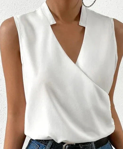Tessa | Classic Sleeveless Solid Blouse