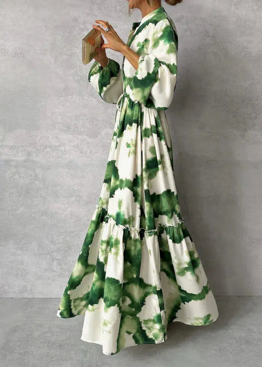 Green Envy™ | Soft Maxi Dress with Elegant V-Neck