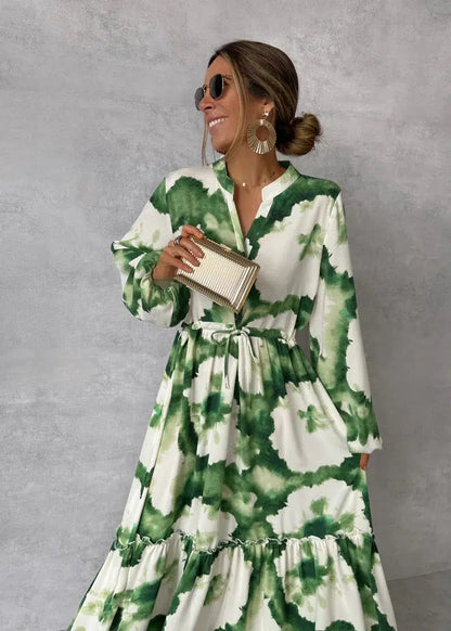 Green Envy™ | Soft Maxi Dress with Elegant V-Neck