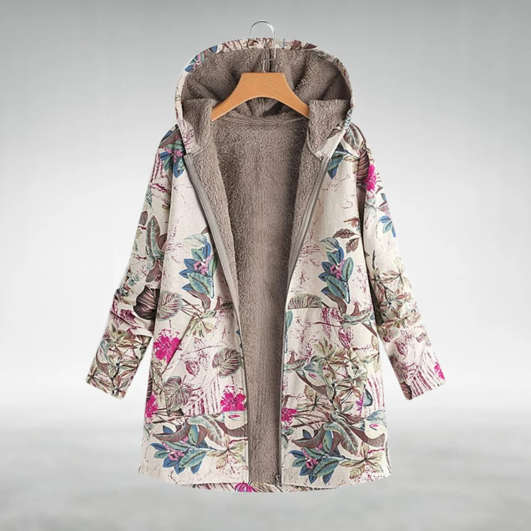 Emily – Floral Hooded Winter Coat