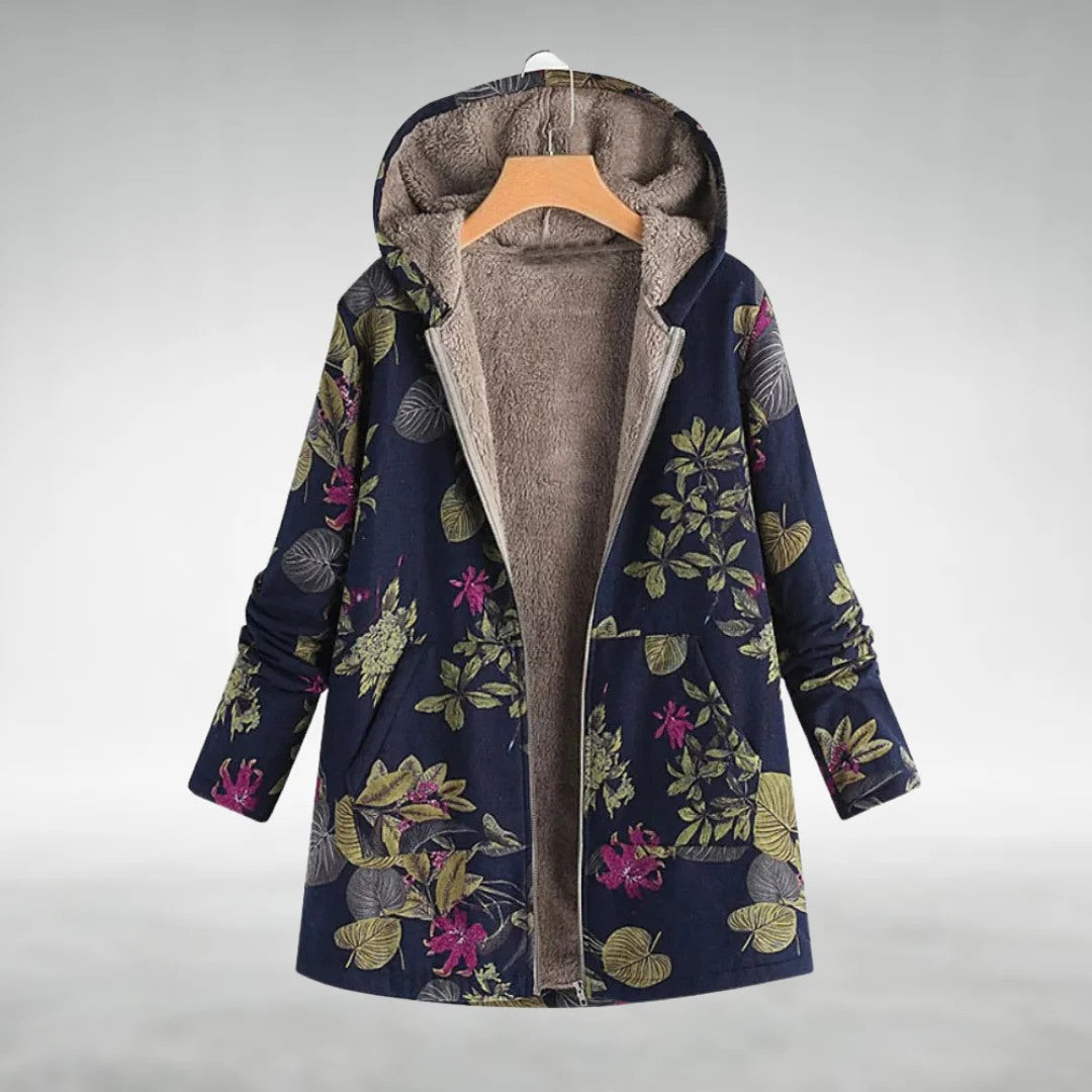 Emily – Floral Hooded Winter Coat