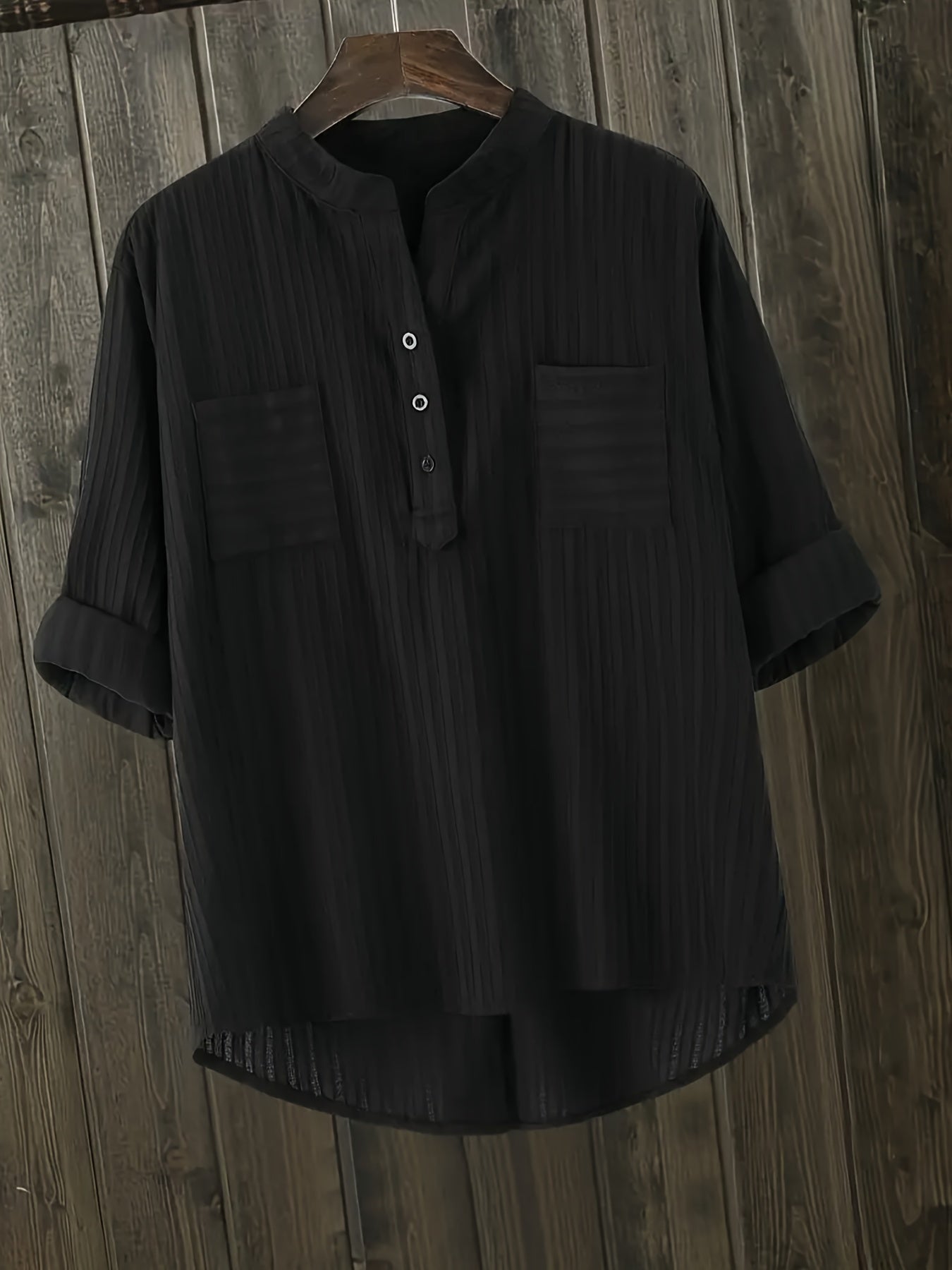 Katie – Textured Pocket Detail Blouse