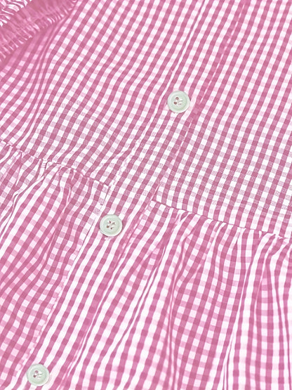 Rose – Gingham Button-Up Tiered Dress
