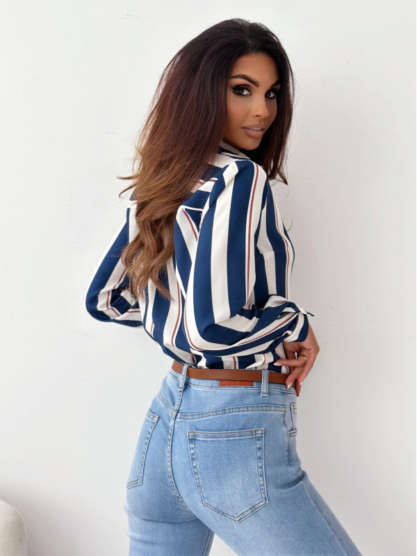 Nina | Elegant Women's Blouse with Satin Print