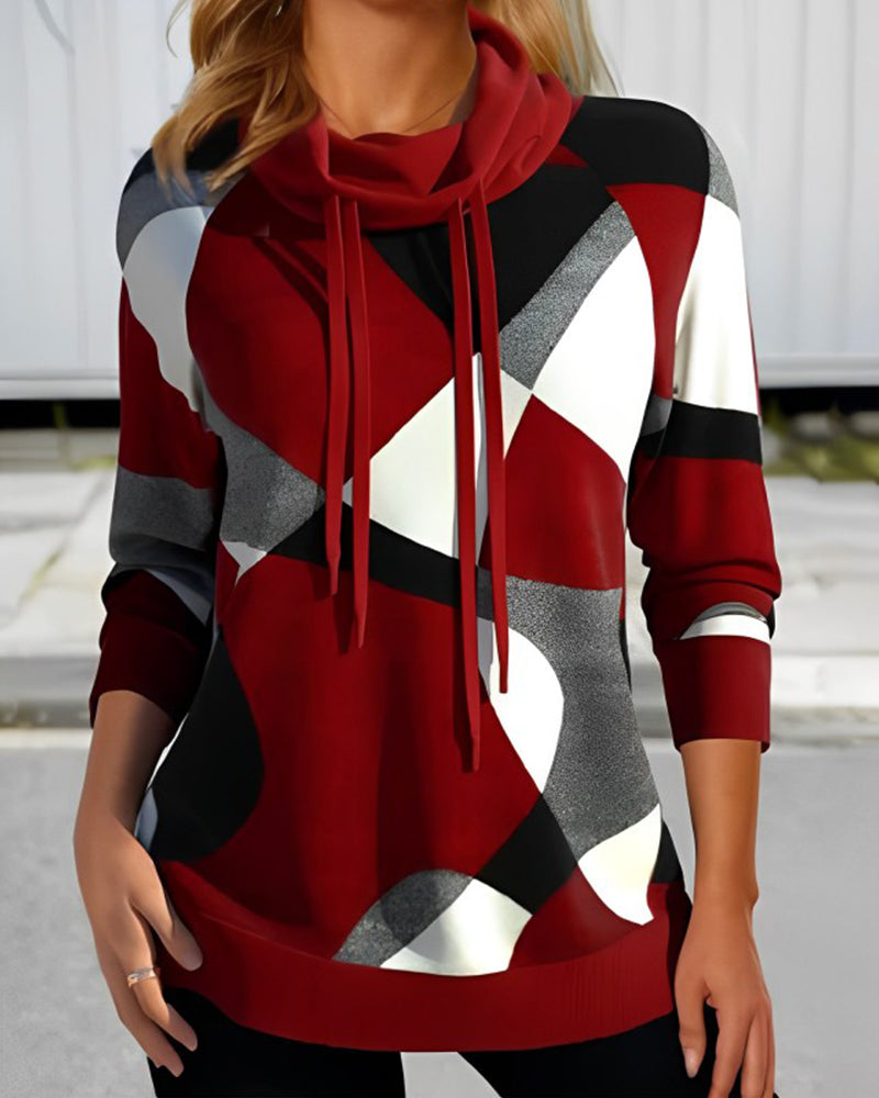 Clara – Cozy Geometric Knit Hoodie
